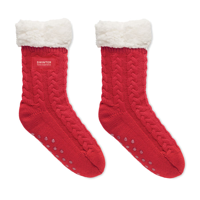 Branded Cable Knit Slipper Socks - Limelight Publicity