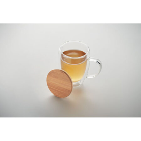 Glass Mug with Handle and Lid - Mugs