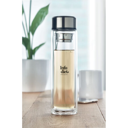 Insulated Glass Bottle with Tea Infuser - Summer, Thermal