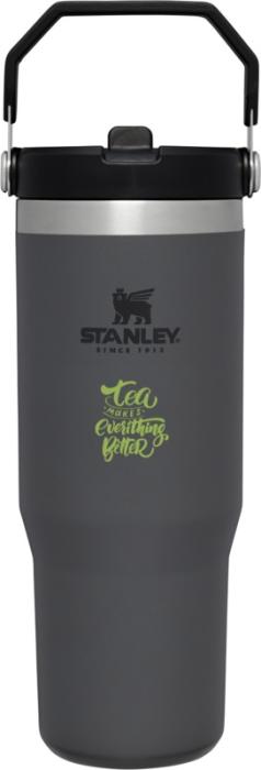 Stanley 890ml IceFlow Flip Straw Tumbler - Black White  - Drinkware, Travel Cups