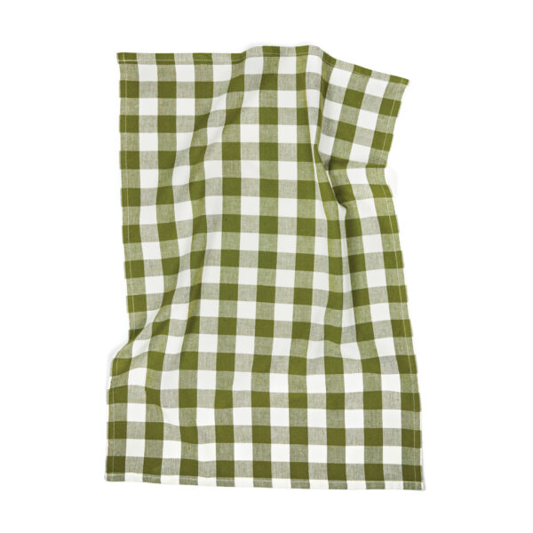 VINGA Clare linen blend kitchen towel - Green