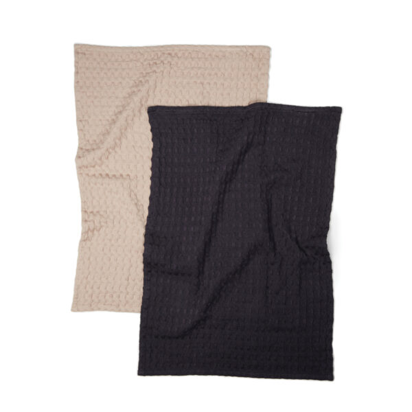 VINGA Cromer waffle kitchen towel - Black