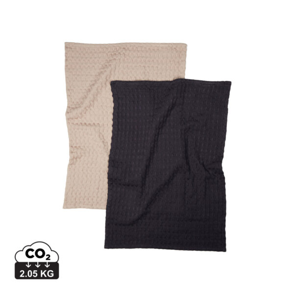 VINGA Cromer waffle kitchen towel - Black