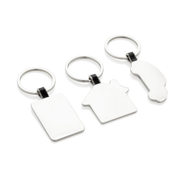 Rcycled zinc alloy rectangle keyring - Keyrings