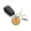 RCS recycled zinc alloy round keychain with bamboo - Keyrings