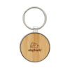 RCS recycled zinc alloy round keychain with bamboo - Keyrings