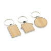 RCS recycled zinc alloy round keychain with bamboo - Keyrings