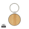 RCS recycled zinc alloy round keychain with bamboo - Keyrings