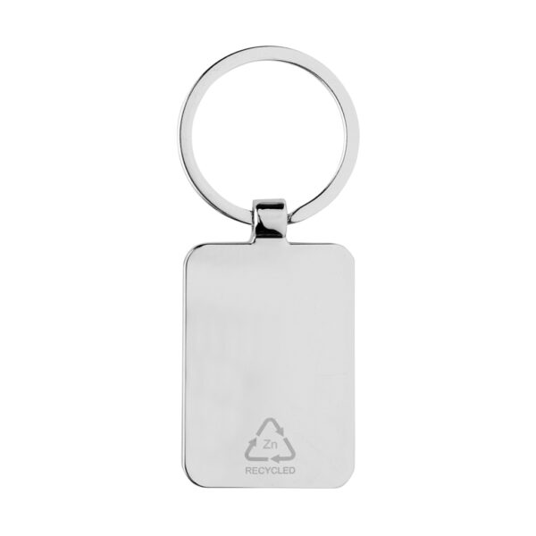 RCS recycled zinc alloy rectangle keychain with bamboo - Keyrings