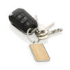 RCS recycled zinc alloy rectangle keychain with bamboo - Keyrings