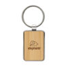 RCS recycled zinc alloy rectangle keychain with bamboo - Keyrings