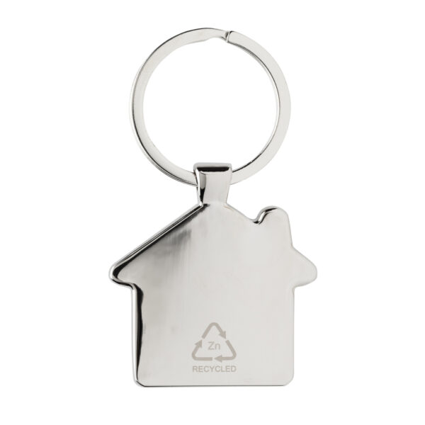 RCS recycled zinc alloy house keychain with bamboo - Keyrings