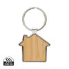 RCS recycled zinc alloy house keychain with bamboo - Keyrings