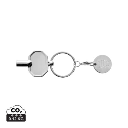 RCS recycled zinc alloy radiator key keychain with coin - Keyrings