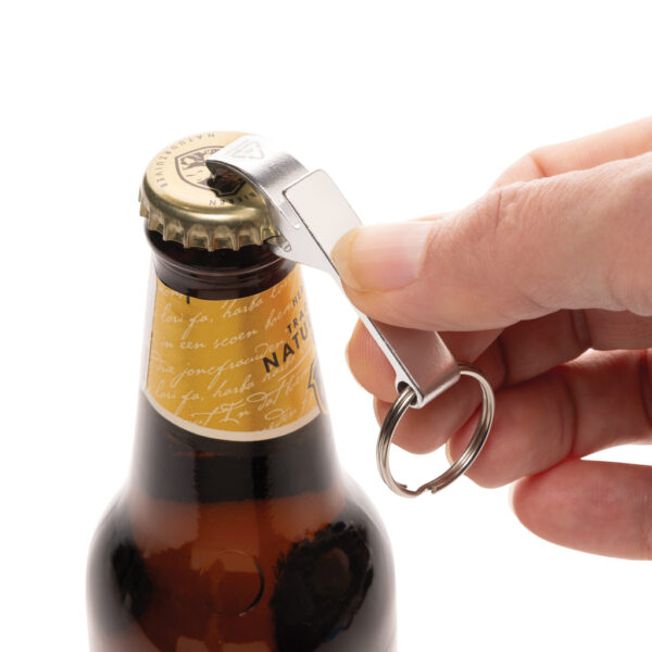 Recycled aluminum bottle and can opener - Silver