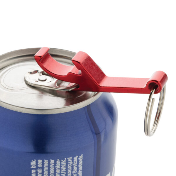 Recycled aluminum bottle and can opener - Red