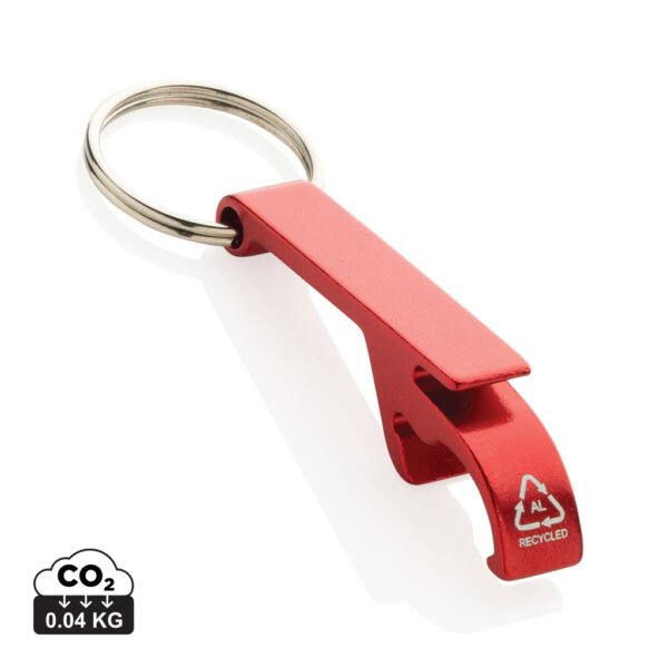 Recycled aluminum bottle and can opener - Red