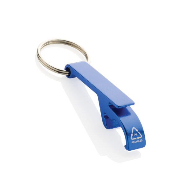 Recycled aluminum bottle and can opener - Blue