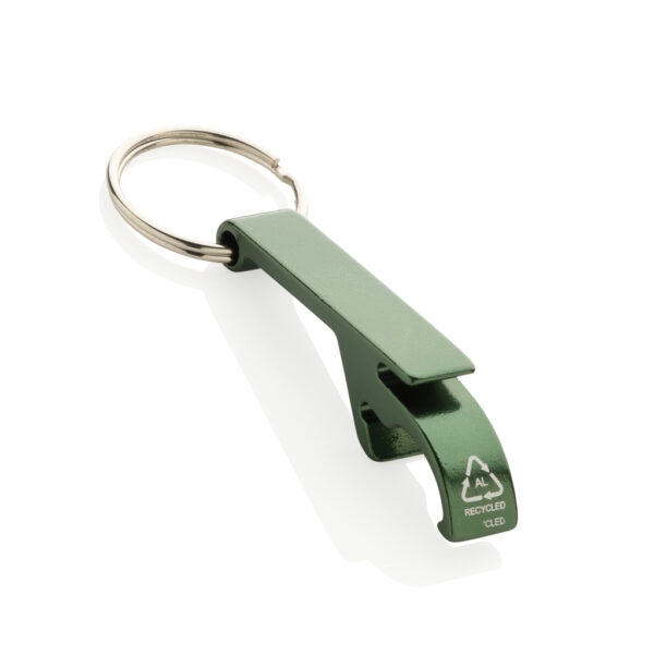 Recycled aluminum bottle and can opener - Green