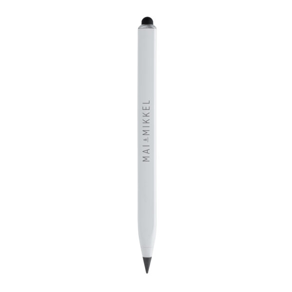 Recycled aluminum infinity multitasking pen - White