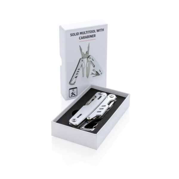 Solid multitool with carabiner - Silver