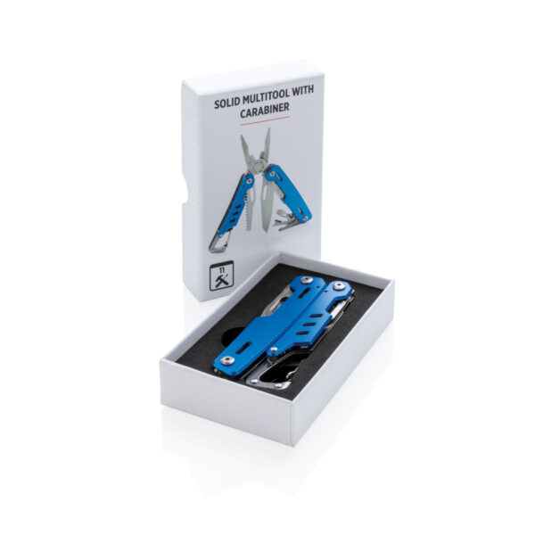 Solid multitool with carabiner - Blue