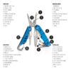 Solid multitool with carabiner - Blue