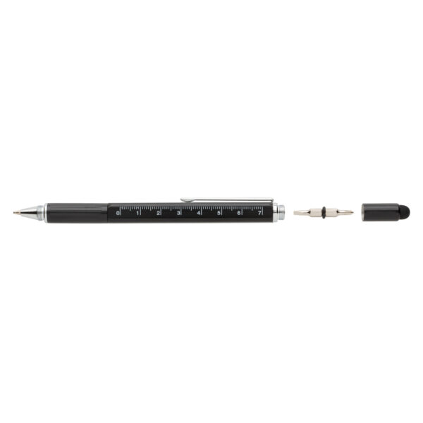 5-in-1 aluminium toolpen - Black