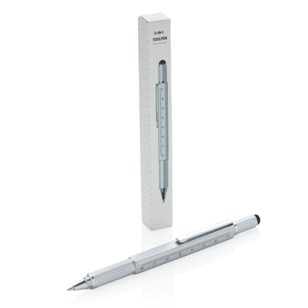 5-in-1 aluminium toolpen - Grey