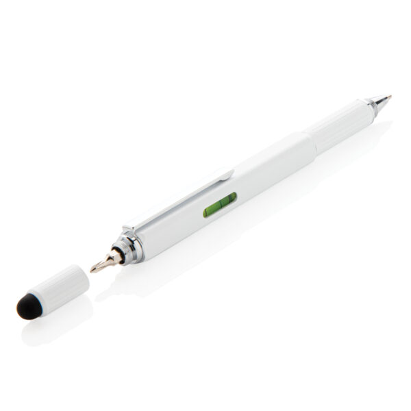 5-in-1 aluminium toolpen - White