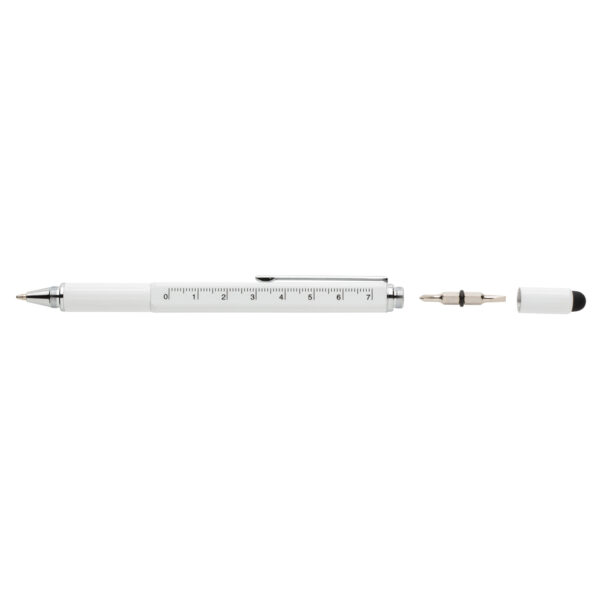 5-in-1 aluminium toolpen - White