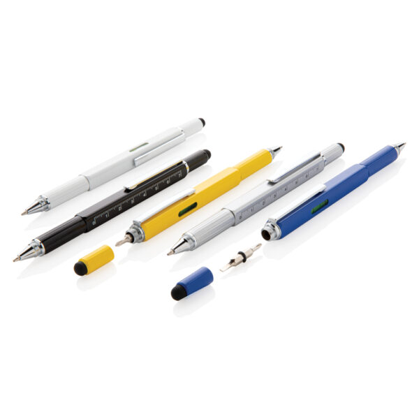 5-in-1 aluminium toolpen - White