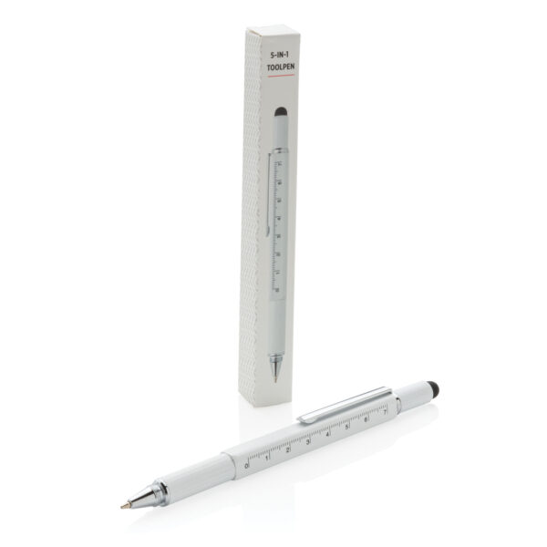 5-in-1 aluminium toolpen - White