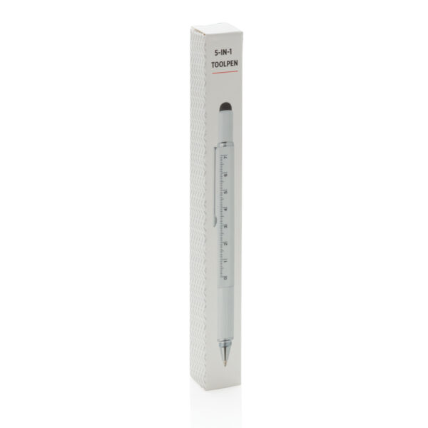 5-in-1 aluminium toolpen - White