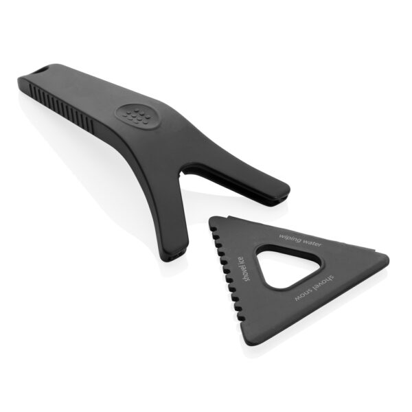 Recycled plastic 3-in-1 ice scraper - Black