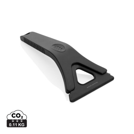 Recycled plastic 3-in-1 ice scraper - Black