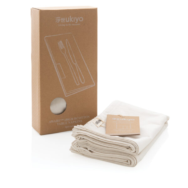 Ukiyo Aware? 180gr rcotton table napkins 4pcs set - Off White