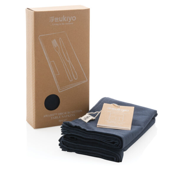 Ukiyo Aware? 180gr rcotton table napkins 4pcs set - Navy