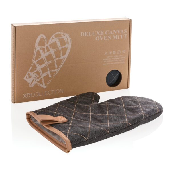 Deluxe canvas oven mitt - Black