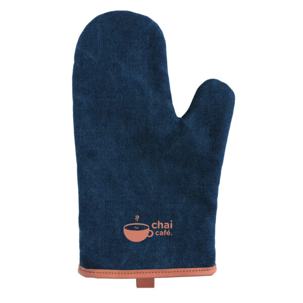 Deluxe canvas oven mitt - Blue