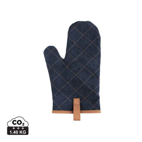 Deluxe canvas oven mitt - Blue