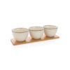 Ukiyo 3pc serving bowl set with bamboo tray - Home & Barware