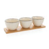 Ukiyo 3pc serving bowl set with bamboo tray - Home & Barware