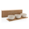 Ukiyo 3pc serving bowl set with bamboo tray - Home & Barware