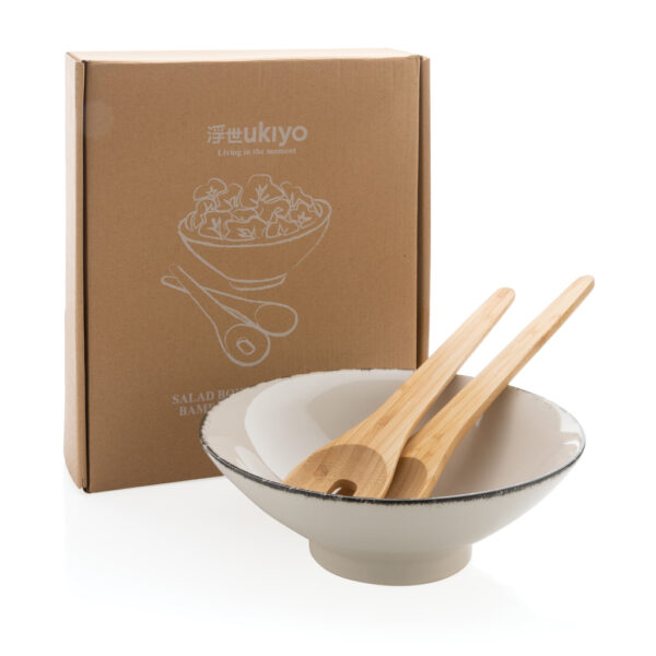 Ukiyo salad bowl with bamboo salad server - Home & Barware