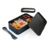 GRS recycled PP lunch box with spork - Navy