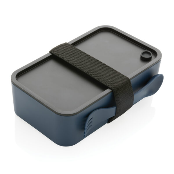 GRS recycled PP lunch box with spork - Navy