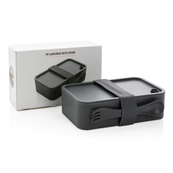 PP lunchbox with spork - Anthracite