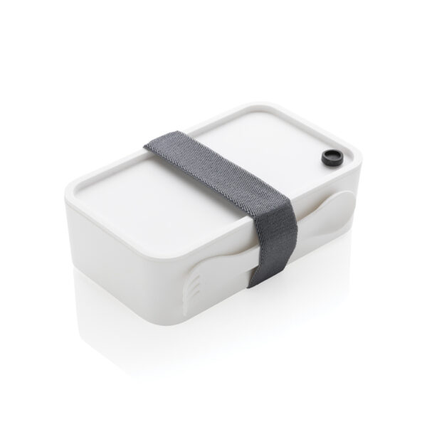 PP lunchbox with spork - White