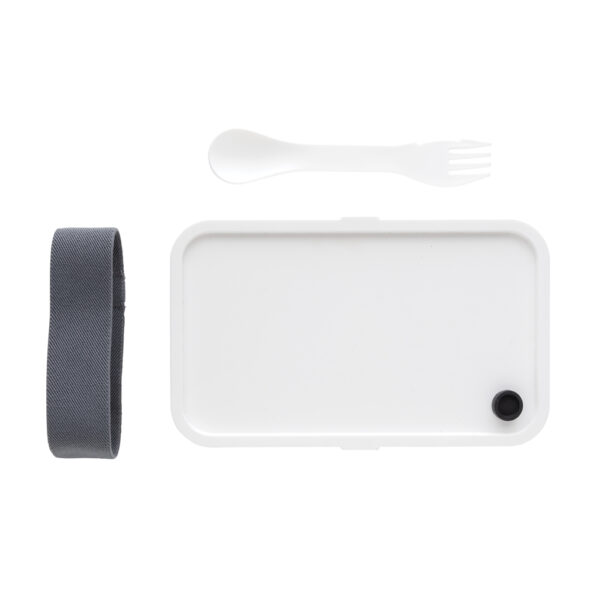 PP lunchbox with spork - White